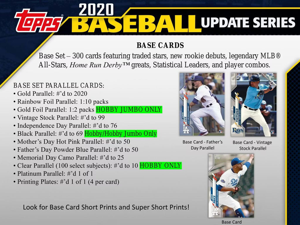 2020 MLB Topps Update Series Baseball Hobby Jumbo Box